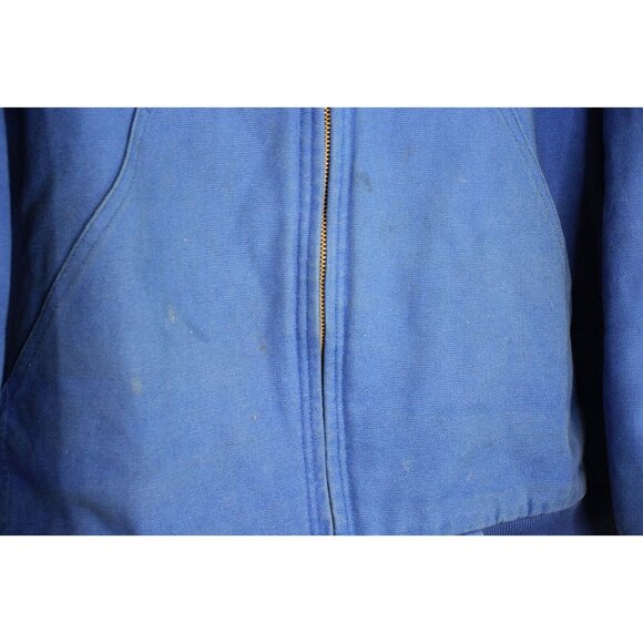 Unbranded Mens 3XL Blue Duck Quilted Lined Workwear Hooded Work Jacket M968 - Picture 4 of 11